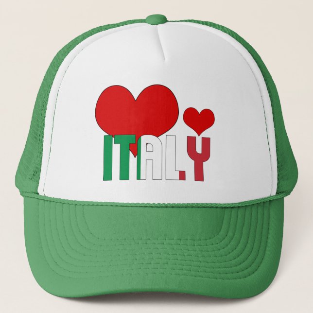 Gorra De Camionero Bandera de Italia Adorable corazón patriótico (Anverso)