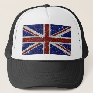 Gorra De Camionero Bandera de Jack del Sparkle Brillante Purpurinas