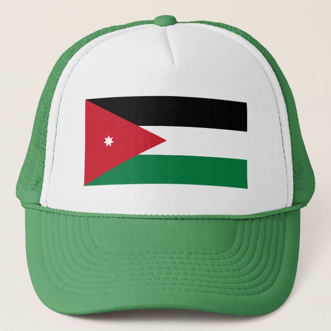 Gorra De Camionero Bandera de Jordania Patriótica (Anverso)