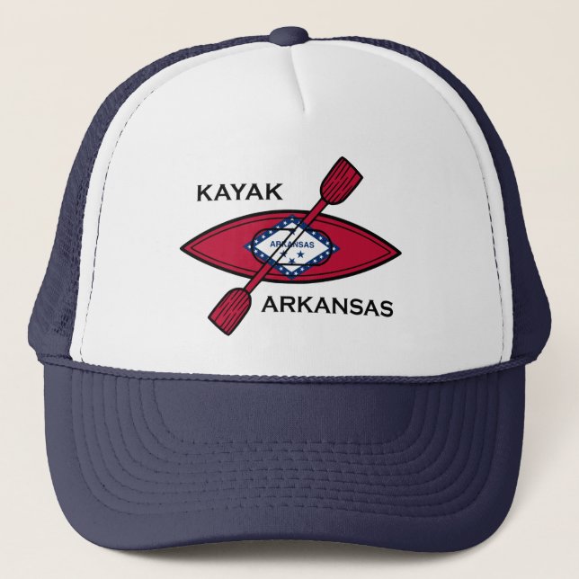 Gorra De Camionero Bandera de Kayak Arkansas (Anverso)