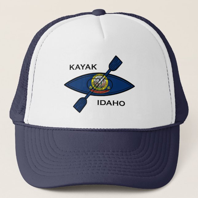 Gorra De Camionero Bandera de Kayak Idaho (Anverso)