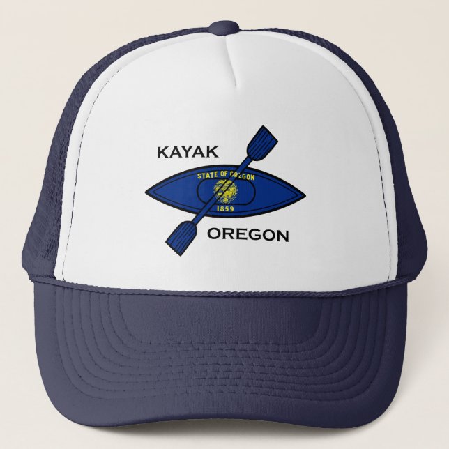 Gorra De Camionero Bandera de Kayak Oregon (Anverso)