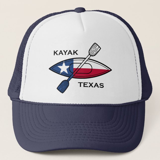 Gorra De Camionero Bandera de Kayak Texas (Anverso)