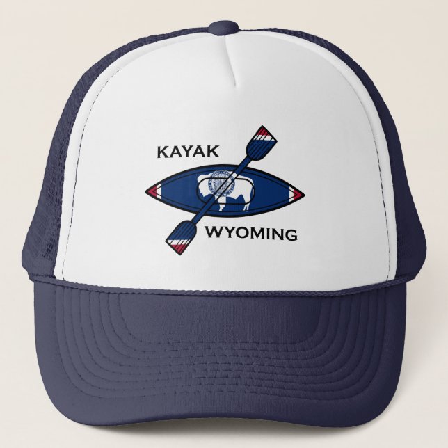 Gorra De Camionero Bandera de Kayak Wyoming (Anverso)