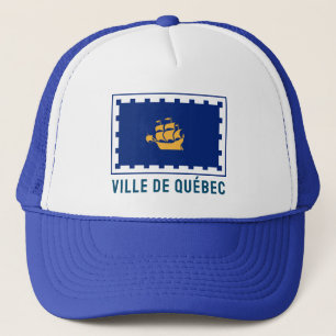 Gorra De Camionero Bandera de la ciudad de Quebec