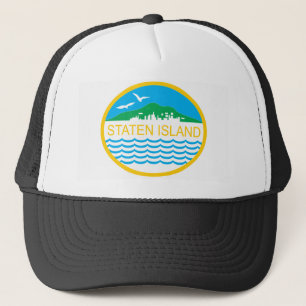 Gorra De Camionero Bandera de la ciudad de Staten Island