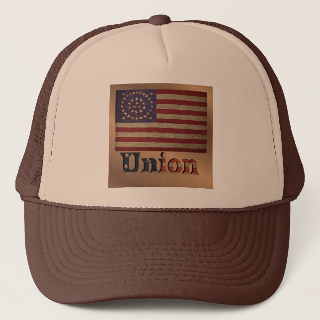 Gorra De Camionero Bandera de la Guerra Civil de la Unión ✨ Histórica (Anverso)