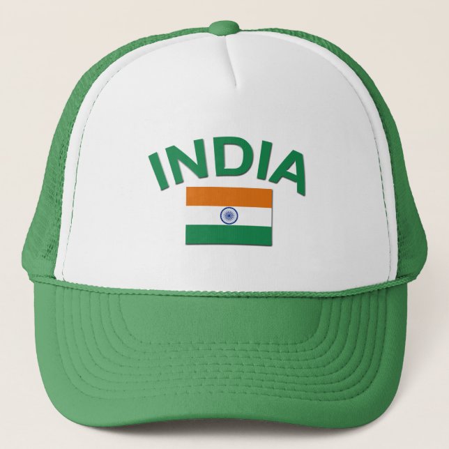 Gorra De Camionero Bandera de la India (Anverso)