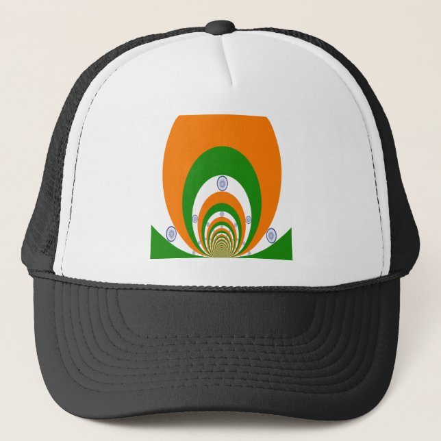 Gorra De Camionero Bandera de la India Kaleidoscope: Unidad sin fin y (Anverso)
