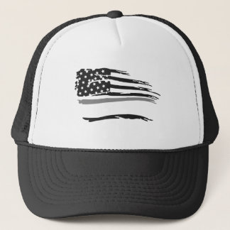 Gorra De Camionero Bandera de la línea gris de los oficiales ondulado