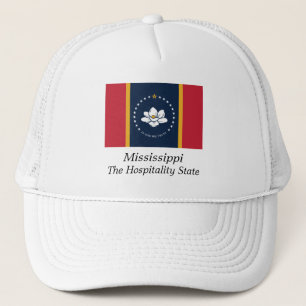 Gorra De Camionero Bandera de la Magnolia Estatal de la Hospitalidad 