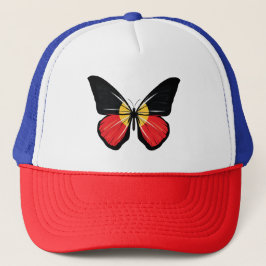 Gorra De Camionero Bandera de la mariposa aborigen