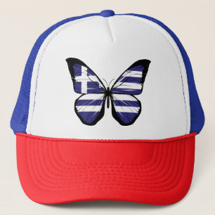 Gorra De Camionero Bandera de la mariposa de Grecia