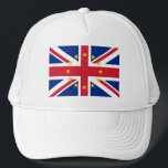 Gorra De Camionero Bandera de la Unión Europea del Reino Unido<br><div class="desc">Reino Unido,  Gran Bretaña,  Unión Jack,  Europa,  bandera de la Unión,  ue,  europa,  europa,  europa,  ingles,  ingleses,  nacionalistas,  nacionalistas,  patriotas,  británicos,  patriotistas,  patrióticos,  grandes de nuevo,  grandes,  británicos,  sindicatos,  jack,  bandera,  estrellas,  sí,  permanecen</div>