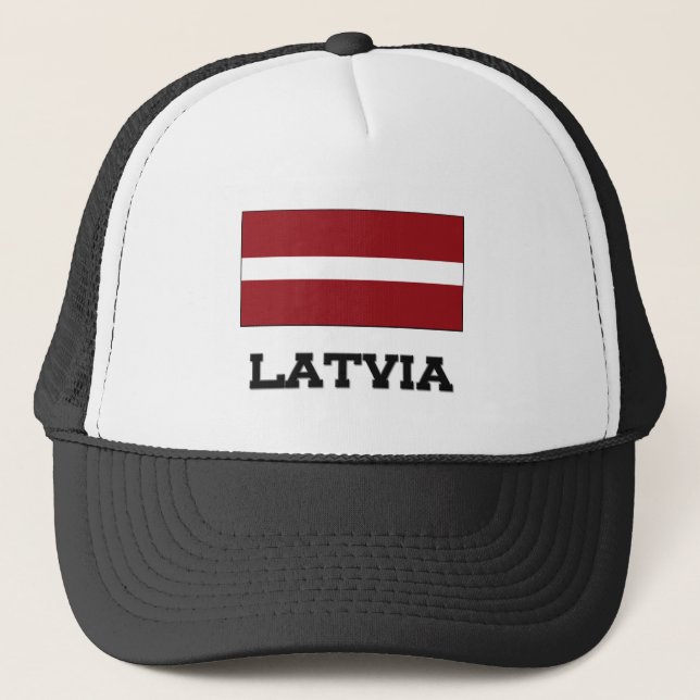 Gorra De Camionero Bandera de Letonia (Anverso)