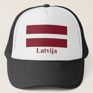 Gorra De Camionero Bandera de Letonia con nombre en Latvian