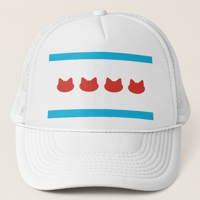 Gorra De Camionero Bandera de los amantes del gato de Chicago (Anverso)