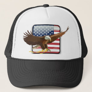 Gorra De Camionero Bandera de los E.E.U.U. del águila calva
