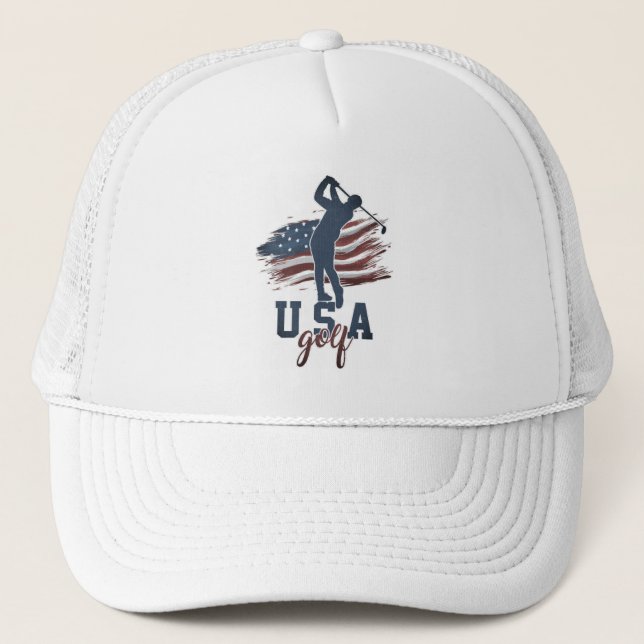 Gorra De Camionero Bandera de los Estados Unidos ondeando el ala de g (Anverso)