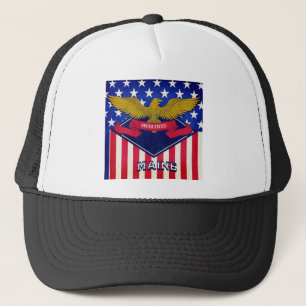 Gorra De Camionero Bandera de Maine EE. UU.