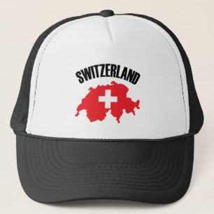 Gorra De Camionero Bandera de mapa de Suiza