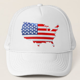 Gorra De Camionero Bandera de mapa patriótico de Estados Unidos