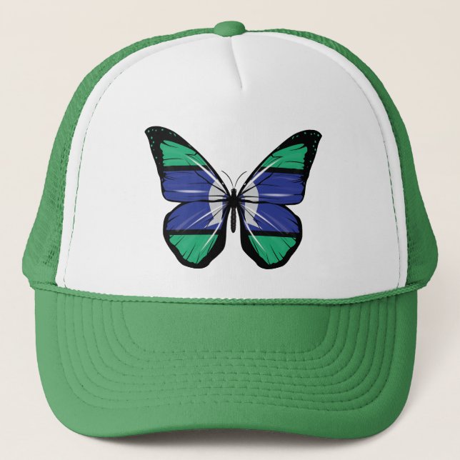 Gorra De Camionero Bandera de mariposa de las islas del estrecho de T (Anverso)