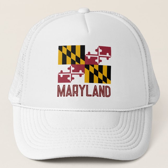 Gorra De Camionero Bandera de Maryland (Anverso)