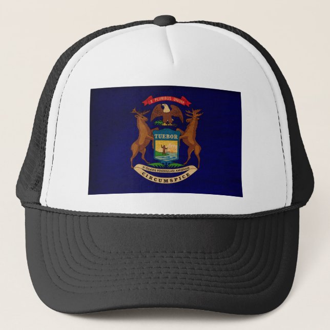 Gorra De Camionero Bandera de Michigan (Anverso)