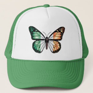 Gorra De Camionero Bandera de monarca de mariposa de Irlanda