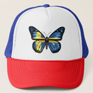Gorra De Camionero Bandera de monarca de mariposa de Suecia