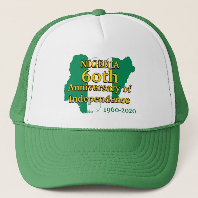 Gorra De Camionero BANDERA DE NIGERIA | 60 Aniversario de la Independ (Anverso)
