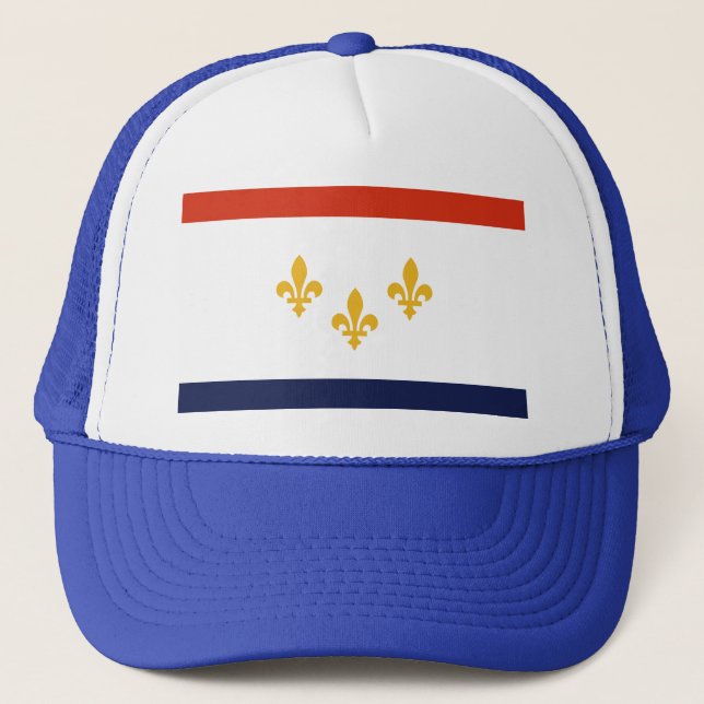 Gorra De Camionero Bandera de Nueva Orleans, Luisiana (Anverso)
