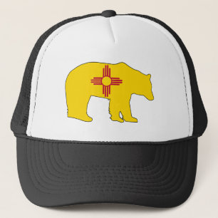Gorra De Camionero Bandera de Nuevo México Oso
