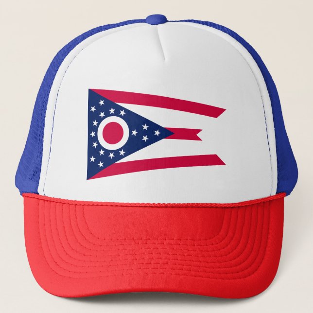 Gorra De Camionero Bandera de Ohio: El cartel del estado de Buckeye (Anverso)