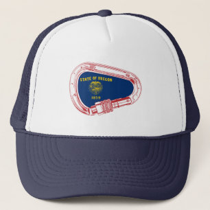 Gorra De Camionero Bandera de Oregón Escalando Carabiner