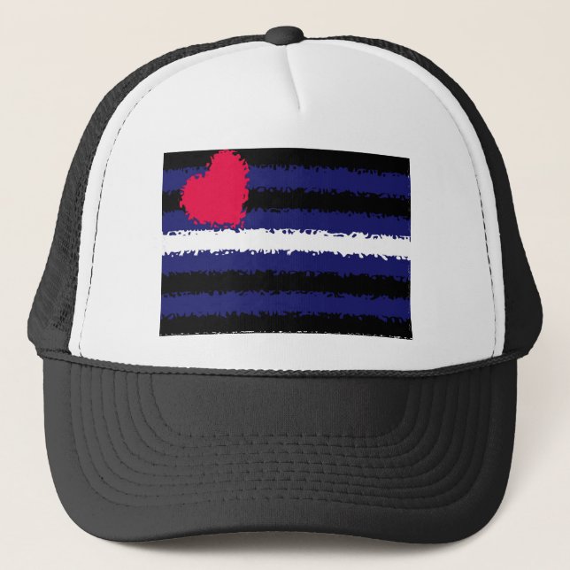 Gorra De Camionero Bandera de orgullo de cuero abollada (Anverso)