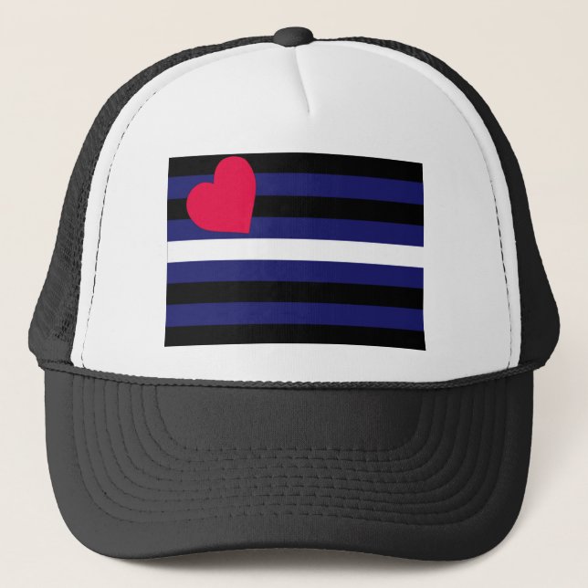Gorra De Camionero Bandera de orgullo de cuero básica (Anverso)