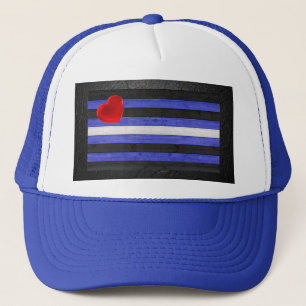 Gorra De Camionero bandera de orgullo de cuero de SlipperyJoe's negro