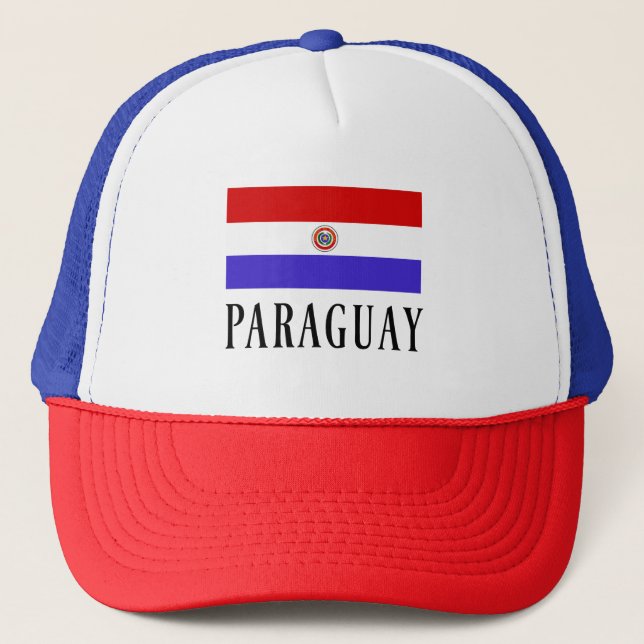 Gorra De Camionero Bandera de Paraguay etiquetada (Anverso)
