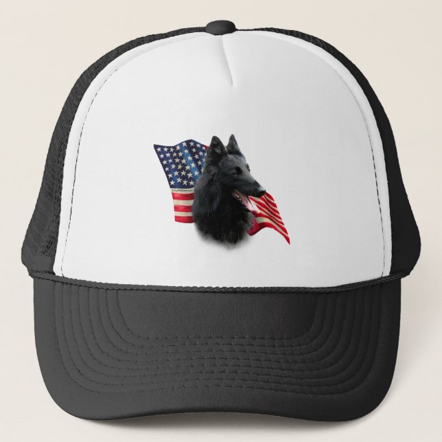 Gorra De Camionero Bandera de perro de oveja belga (Anverso)