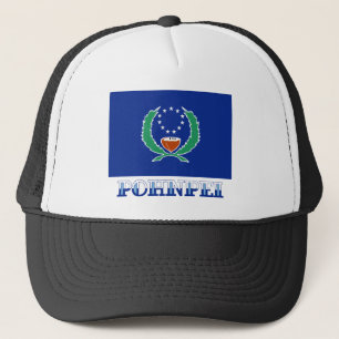 Gorra De Camionero Bandera de Pohnpei, con nombre
