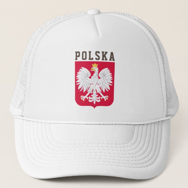 Gorra De Camionero Bandera de Polonia (con escudo de armas) (Anverso)