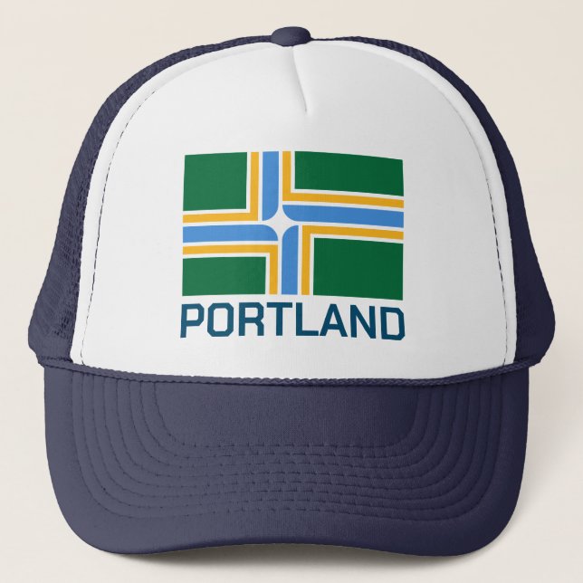 Gorra De Camionero Bandera de Portland - Oregón (Anverso)