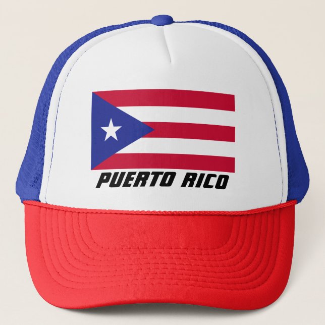 Gorra De Camionero Bandera de Puerto Rico (Anverso)