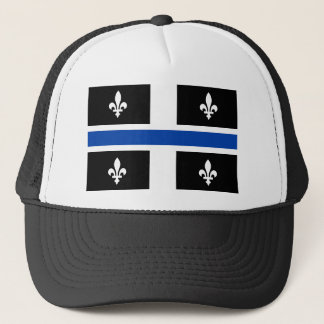 Gorra De Camionero Bandera de Quebec Línea Azul Fleur de Lys Arte grá