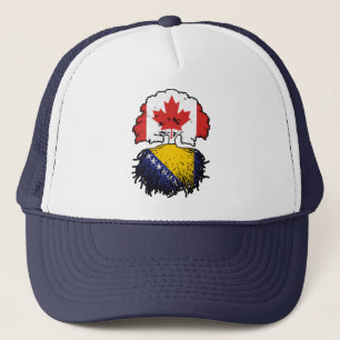 Gorra De Camionero Bandera de raíces bosnias de árbol canadiense cana