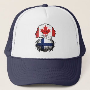 Gorra De Camionero Bandera de raíces de árboles de Canadá finlandés