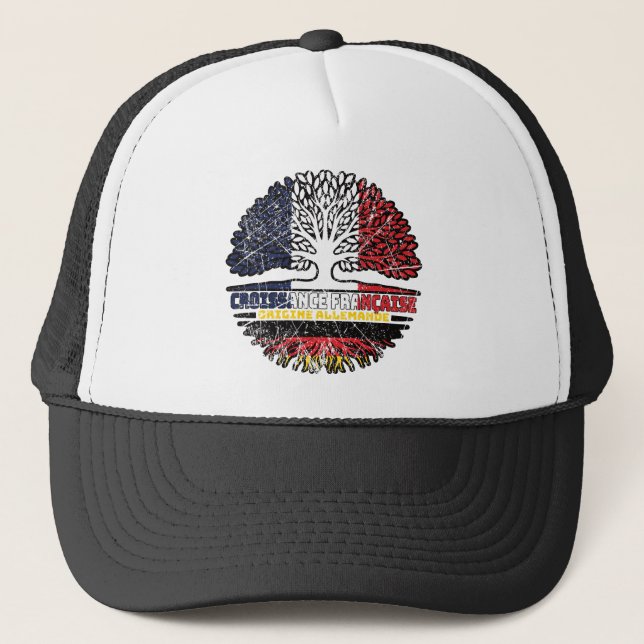 Gorra De Camionero Bandera de raíces de árboles de Francia en Alemani (Anverso)
