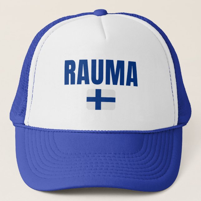 Gorra De Camionero Bandera de RAUMA Finlandia (Anverso)